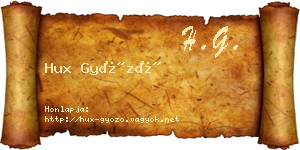 Hux Győző névjegykártya